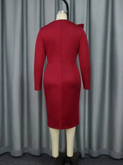 Elegant Church Dresses for Women Party Bodycon Long Sleeves with Lace Appliques Sheath Classy Occasion African Wedding Guest New SHOWLU FASHION STORE