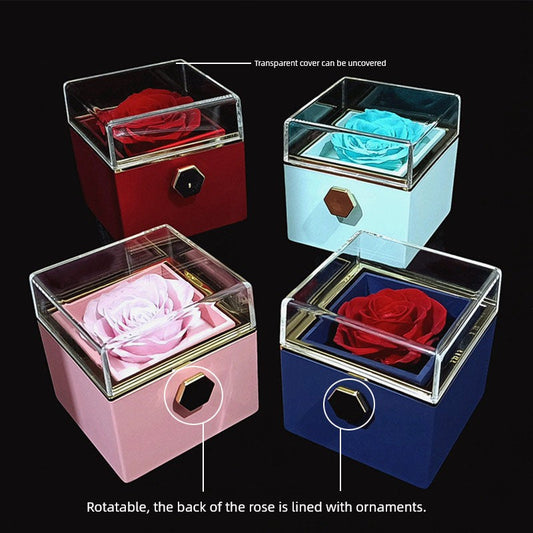 Preserved Fresh Flower Rose Exchange Small Exquisite Jewelry Box SHOWLU FASHION STORE