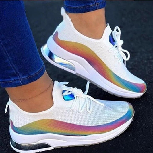 New Fashion Summer and Autumn Woven Breathable Sneakers Women Lace Up Designer Comfort Casual Shoes on Offer SHOWLU FASHION STORE