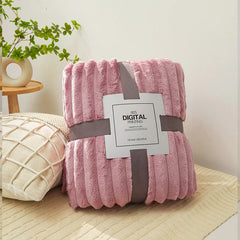 Solid Color Coral Velvet Blanket Soft Double-sided Thicken Bed Cover Office Car Plush Warm Blanket Fluffy Sofa Throw Lap Blanket SHOWLU FASHION STORE