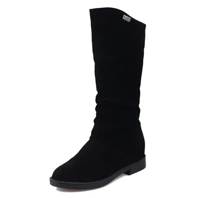 Snow Boots Women Winter Shoes Casual Woman High Boots Black Red Soft Comfortable Female Footwear Solid Suede Women Long SHOWLU FASHION STORE