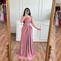 Customized Jersey Sequined Flower Beading Ruched Cocktail Party A-line V-neck Bespoke Occasion Gown Long Dresses SHOWLU FASHION STORE