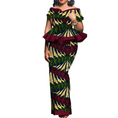 Party African Dress Women Skirt Sets Traditional  2 Pieces Suits Custom Made Dashiki Tops and Skirts Plus Size Clothing WY5104 SHOWLU FASHION STORE