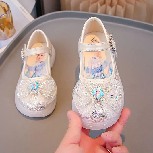 Disney kids frozen princess cute Casual shoes with light soft bottom sports shoes for girl gift