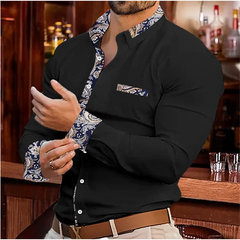 Men's Shirt Button Up Casual Shirt Long Sleeve Line Patchwork Shirt Everyday Resort Wear Casual Comfort Casual Elegant Plus Size SHOWLU FASHION STORE