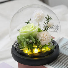 Wedding Decoration Decor Eternal Rose LED Light Preserved Flower in Glass Cover Mothers Day Gifts Birthday Party Valentines Day SHOWLU FASHION STORE