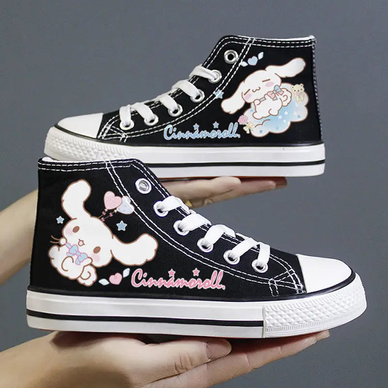 Disney Frozen Elsa Canvas Shoes 2025 New Kids White Shoes Cartoon Snow White Casual Sneakers Kuromi Tennis Shoes Size 26-37 SHOWLU FASHION STORE