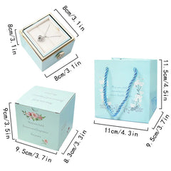 1PC Rotating Eternal Rose Flower Jewelry Box Ring Earrings Necklace Storage Boxes Wedding Valentine's Day Gift Boxes for Lovers SHOWLU FASHION STORE