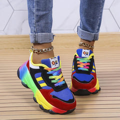 Women Sport Shoes Fashion Platform Sneakers Ladies Spring Winter Flats Running Shoes Woman Colour Lace Up Shoes Zapatos De Mujer SHOWLU FASHION STORE
