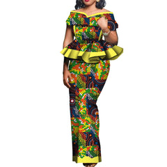 Party African Dress Women Skirt Sets Traditional  2 Pieces Suits Custom Made Dashiki Tops and Skirts Plus Size Clothing WY5104 SHOWLU FASHION STORE