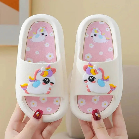 Summer Cartoon Children's Slippers Girl Unicorn Slipper Kids Cute Indoor Home Bathroom Shoes Boy Dinosaur Flip Flops Einhorn SHOWLU FASHION STORE