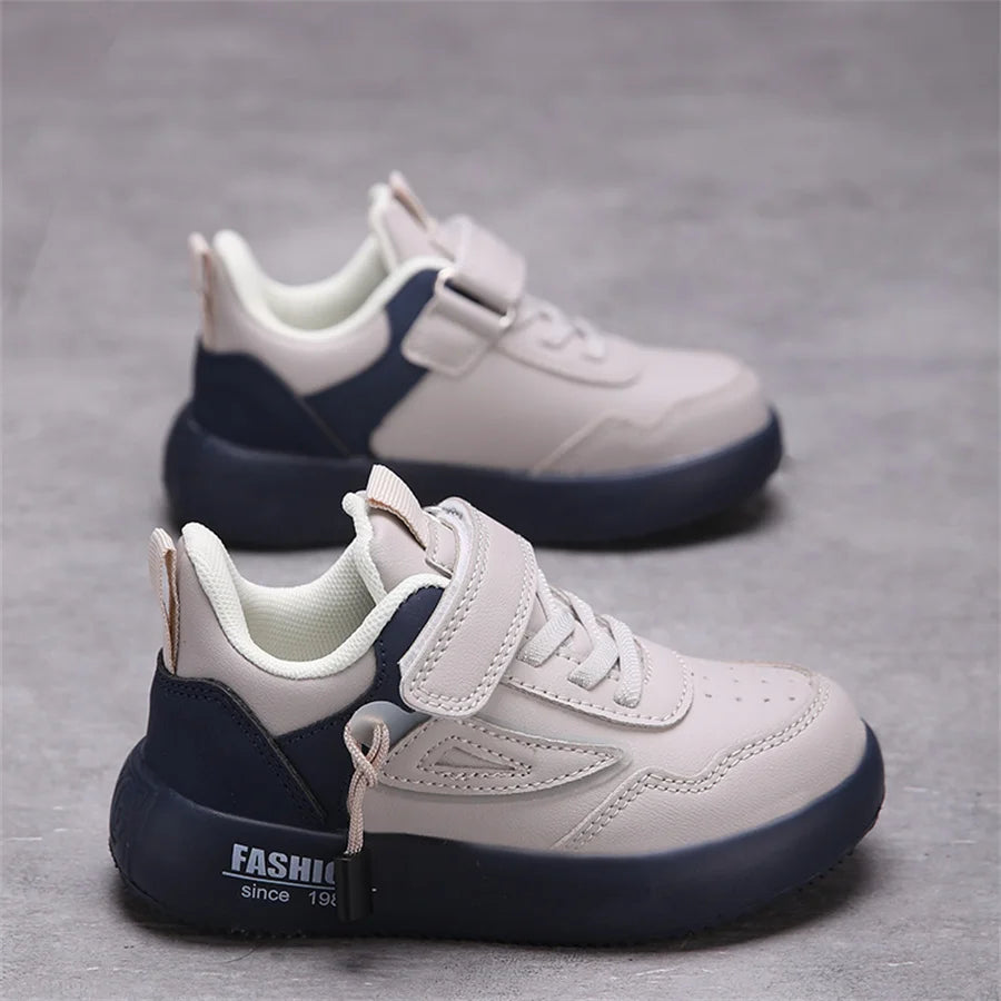 Tenis Sneakers Kids Spring/Autumn New Boys Girls Sports Shoes Casual Board Shoes Leather Soft Soled Children Small White Shoes SHOWLU FASHION STORE