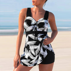 Plus Size Swimwear Women Monokini 2023 Swimsuit Two Piece Sexy Bikini Set Tankini Bathing Suit Print Swimdress Beachwear S-5XL SHOWLU FASHION STORE