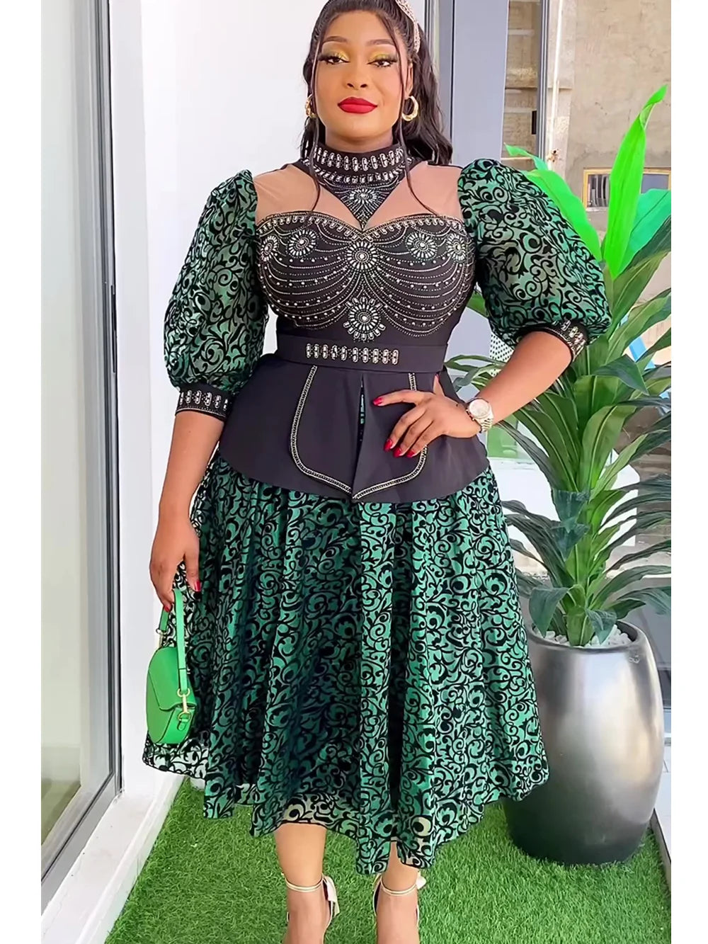 Plus Size African Wedding Party Dresses for Women 2024 New Dashiki Ankara Evening Gown Elegant Turkey Outfit Robe Africa Clothes SHOWLU FASHION STORE