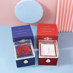 Luxury Rose Flip Gift Box Necklace Earrings Ring Decoration Box For Girlfriend Mother Lover 2025 Christmas Valentine's Day Gifts SHOWLU FASHION STORE