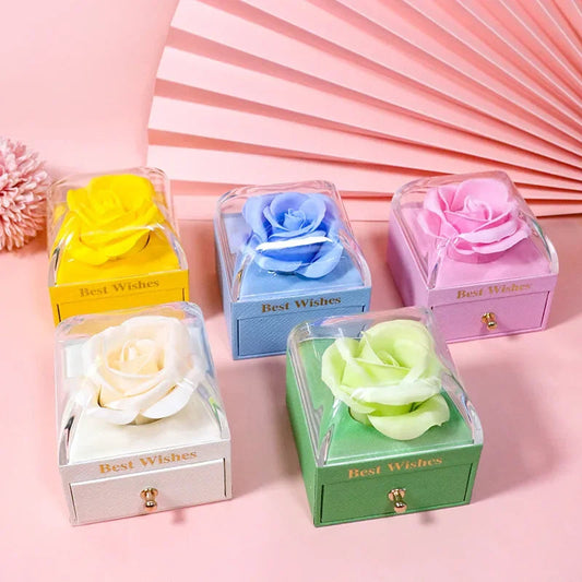 Gift Box with Drawer Macaron Color Wedding Valentine's Day Birthday Present Boxes Decor New Rose Flower Jewelry Packaging SHOWLU FASHION STORE