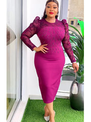 Plus Size African Party Dresses for Women 2025 New Fashion Dashiki Ankara Lace Wedding Gowns Elegant Turkey Muslim Maxi Dress SHOWLU FASHION STORE
