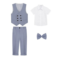 JUCPKID Children's Vest 3/4pcs Suit Formla Elegant Kids Boys Wedding Suit Kids Waistcoat Pants Bowtie Boys Suits Outfits Set SHOWLU FASHION STORE