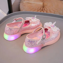 Disney kids frozen princess cute Casual shoes with light soft bottom sports shoes for girl gift SHOWLU FASHION STORE