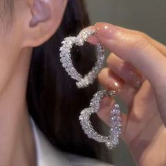 Luxury Earrings Shiny Zircon Fashion Personality Party Charm Jewelry Wheat Leaf Earring for Women Girls Valentine's Day Gift SHOWLU FASHION STORE