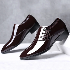 Trending Italian Patent Leather Shoes for Men Business Shoe Lace Up Oxfords Plus Size Male Wedding Party Shoes Men Black Leather SHOWLU FASHION STORE