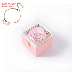 2024 New Valentine's Day Gift Double Heart Bracelets for Women Custom Engraved Name Steel Bracelets Eternal Rose Box Wedding Box SHOWLU FASHION STORE