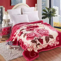 Soft Warm Weighted Blankets For Beds Winter Double Layers Fluffy Faux Fur Mink Throw Thicken Fleece Quilts Blankets SHOWLU FASHION STORE