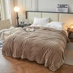 Solid Color Coral Velvet Blanket Soft Double-sided Thicken Bed Cover Office Car Plush Warm Blanket Fluffy Sofa Throw Lap Blanket SHOWLU FASHION STORE