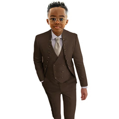 Boys Suit Fashion Design 3-piece Wedding Tuxedo Kids Custom Jacket Pants Vest Complete Suit Available for 2-18 years old SHOWLU FASHION STORE