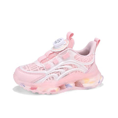 Girls new breathable mesh surface rotating button thick soled air cushion student running shoes non-slip sneakers for boys SHOWLU FASHION STORE