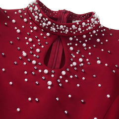 Luxury Party Dresses for Women O Neck Ruffles Sleeve Beaded Sheath Package Hips Ankle Length Elegant Birthday Dinner Vestidos SHOWLU FASHION STORE