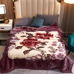Soft Warm Weighted Blankets For Beds Winter Double Layers Fluffy Faux Fur Mink Throw Thicken Fleece Quilts Blankets SHOWLU FASHION STORE