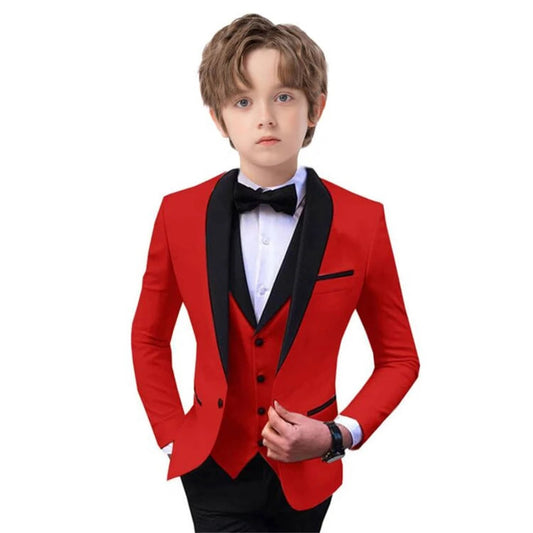 Classic Paisley Suits for Boys 4-Piece Smart Stylish Boy's Tuxedo Formal Outfit For Kids Blazer Vest And Pants For Party SHOWLU FASHION STORE