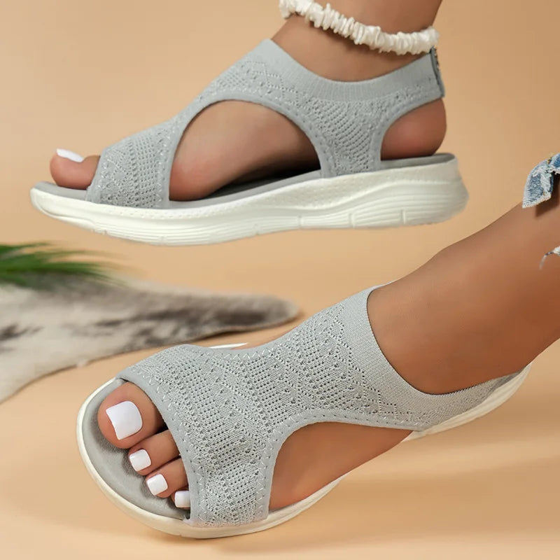 Women Summer Shoes 2024 New Mesh Fish Platform Sandals Women's Open Toe Wedge Sandals Ladies Light Casual Shoes Zapatillas Muje SHOWLU FASHION STORE