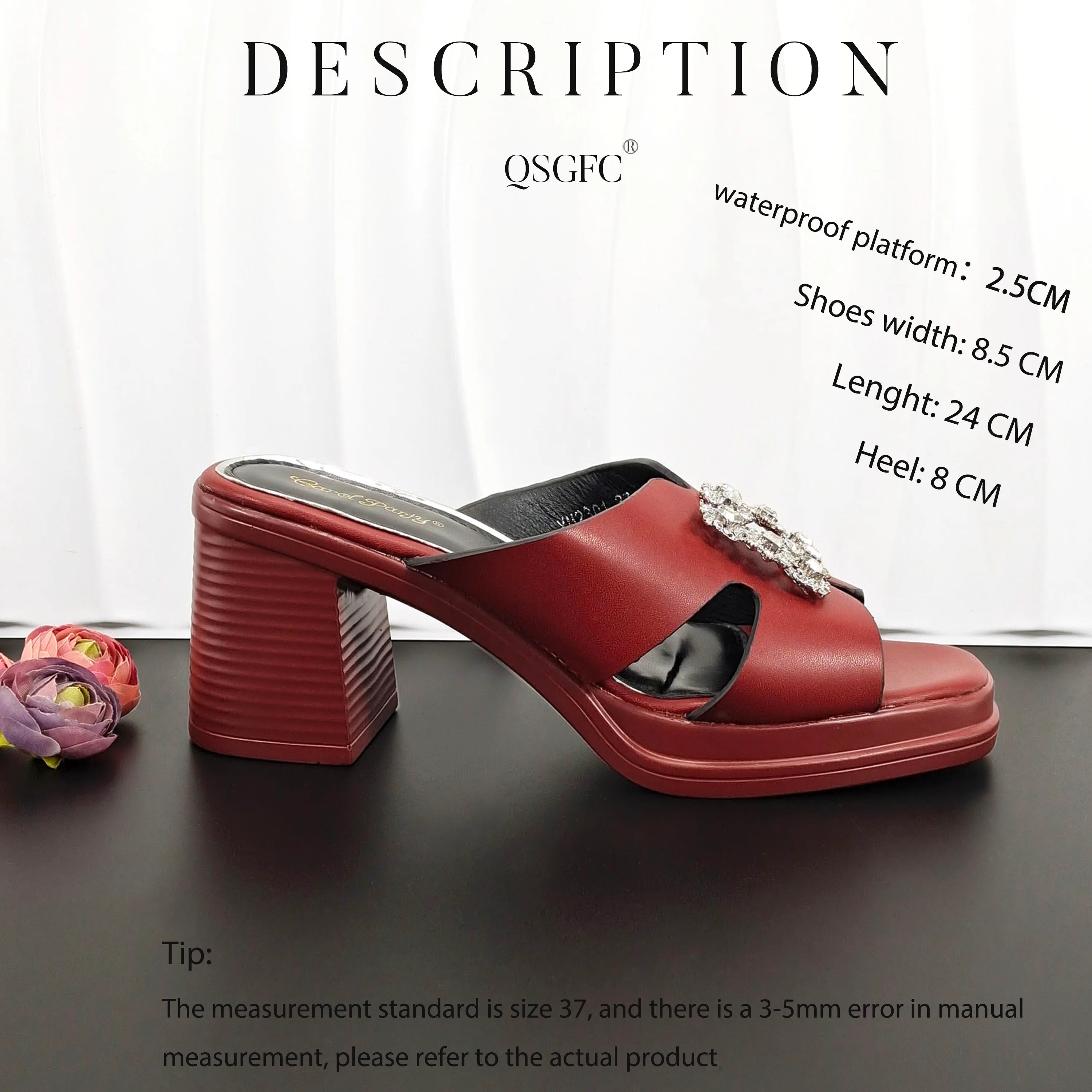 QSGFC Woman Summer Comfortable Streamline Square Toe Sandals Noble Ladies HIgh Heels Shoes and Bag for Wedding Dress SHOWLU FASHION STORE