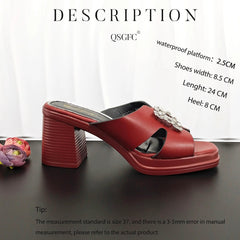QSGFC Woman Summer Comfortable Streamline Square Toe Sandals Noble Ladies HIgh Heels Shoes and Bag for Wedding Dress SHOWLU FASHION STORE