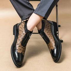 Fashion Leather Boots Ankle Boots Pointed Toe Low Heels Men Casual Platform Chelsea Boots Men's Business Boots and Wedding Shoes SHOWLU FASHION STORE