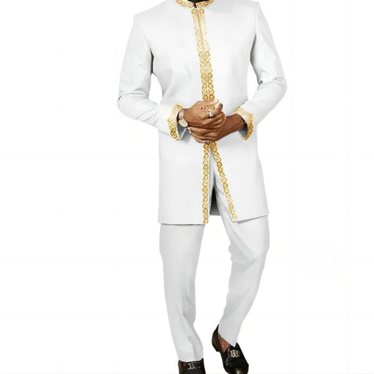 2025 new traditional men's suit luxury gentleman's shirt suit casual travel banquet men's two-piece set fashionable men's suit SHOWLU FASHION STORE