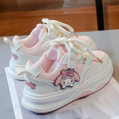 Children's Cute Melody Casual Board Shoes Girl's Cartoon Sneakers Spring and Autumn New Kawaii Kuromi Anti Slip Soft Sole Shoes SHOWLU FASHION STORE