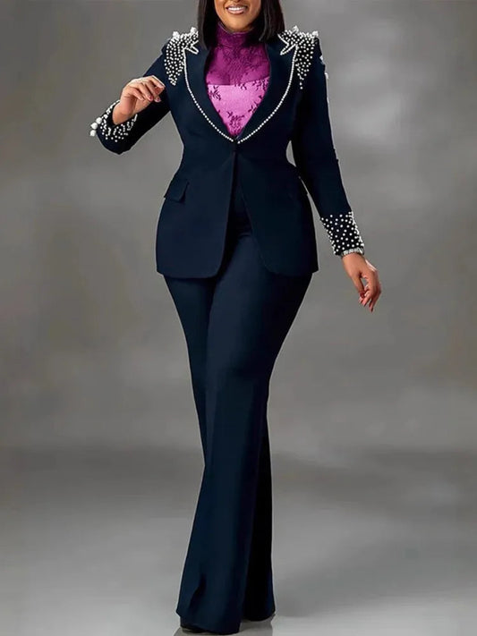 2 Piece Women Sets Plus Size Dashiki African New Arrival Matching Two Pieces Sets Blazer Coat Top Pants Suits Outfits Clothing SHOWLU FASHION STORE