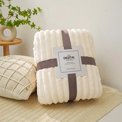 Solid Color Coral Velvet Blanket Soft Double-sided Thicken Bed Cover Office Car Plush Warm Blanket Fluffy Sofa Throw Lap Blanket SHOWLU FASHION STORE