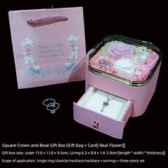 Preserved Fresh Flower Rose Exchange Small Exquisite Jewelry Box SHOWLU FASHION STORE