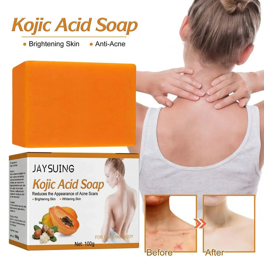 100g Kojic Acid Soap Original Papaya Soap Face Body Whitening Handmade Brighten Anti Aging Acne Remove Dark Spot Moisturizing SHOWLU FASHION STORE
