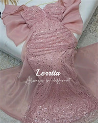 Lorrtta Ball Gown Elegant Sequin Strapless Bow Mermaid Party Dress Floor Length Sleeveless Formal Evening Gown Luxury Women Gala SHOWLU FASHION STORE