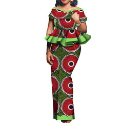 Party African Dress Women Skirt Sets Traditional  2 Pieces Suits Custom Made Dashiki Tops and Skirts Plus Size Clothing WY5104 SHOWLU FASHION STORE