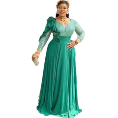 Sequin Elegant African Dresses for Women 2025 New Africa Clothing Plus Size Wedding Party Long Dress Dashiki Ankara Outfits Robe SHOWLU FASHION STORE