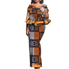 Party African Dress Women Skirt Sets Traditional  2 Pieces Suits Custom Made Dashiki Tops and Skirts Plus Size Clothing WY5104 SHOWLU FASHION STORE