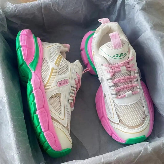 Summer New Breathable Increased Casual Sports Shoes Women's Wave Versatile Mesh Thick Sole Shoes Women's Shoes SHOWLU FASHION STORE