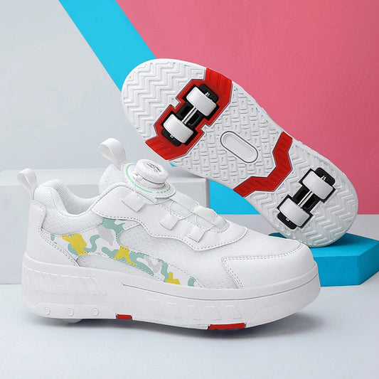 Mesh Roller Skates Boys Girls Casual Walking Shoes Outdoor Retractable Roller Shoes School Students Roller Skating Sports Shoes SHOWLU FASHION STORE