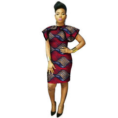 BintaRealWax African Dresses For Women Shawl Collar Print Fabric Clothes Dashiki Plus Size Africa Style Clothing WY2262 SHOWLU FASHION STORE